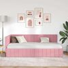 vidaXL Cadre de lit d'angle Rose 90 cm x 200 cm Velours