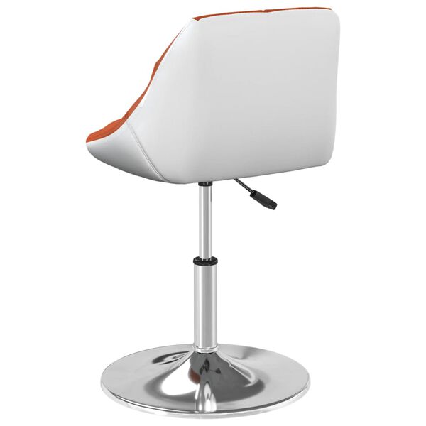 vidaXL Chaise de salle &agrave; manger Orange et blanc Similicuir