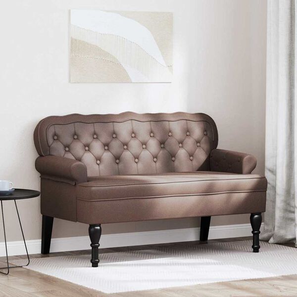 vidaXL Banc Chesterfield Marron 119,5 x 64,5 x 75 cm Cuir synth&eacute;tique