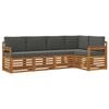 vidaXL Ensemble de canap&eacute;s d'ext&eacute;rieur 5 pc Naturel et Anthracite