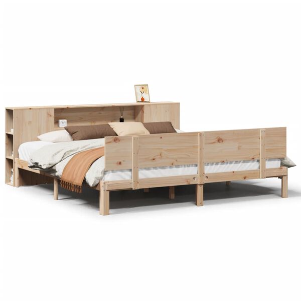vidaXL Lit biblioth&egrave;que sans matelas 180x200 cm bois massif de pin