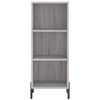 vidaXL Buffet haut Sonoma gris 34,5x34x180 cm Bois d'ing&eacute;nierie