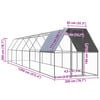vidaXL Poulailler d'ext&eacute;rieur 2x12x2 m Acier galvanis&eacute;