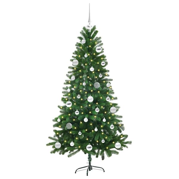 vidaXL Sapin de No&euml;l avec 150 LED avec support Vert 150 cm PE
