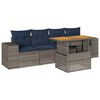 vidaXL Salon de jardin 5 pcs avec coussins gris r&eacute;sine tress&eacute;e