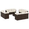 vidaXL Salon de jardin avec coussins 13 pcs marron r&eacute;sine tress&eacute;e