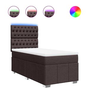 vidaXL Sommier &agrave; lattes de lit avec matelas Marron fonc&eacute; 90x200 cm