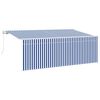 vidaXL Auvent r&eacute;tractable Bleu 350 x 200 cm tissu