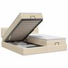 vidaXL Lit ottoman avec matelas avec t&ecirc;te de lit 2 pc Cr&egrave;me Tissu