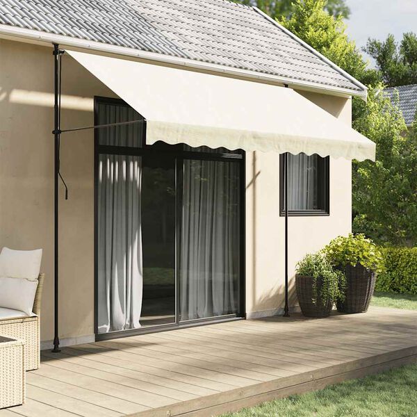 vidaXL Auvent r&eacute;tractable cr&egrave;me 300x150 m tissu et acier