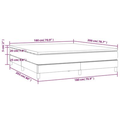 vidaXL Sommier à lattes de lit avec matelas Cappuccino 180x200 cm