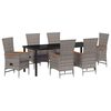 vidaXL Ensemble de salle &agrave; manger pour jardin avec coussin 7 pcs Gris