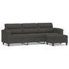 vidaXL Canap&eacute; 3 places repose-pieds Gris fonc&eacute; 210 cm Tissu microfibre