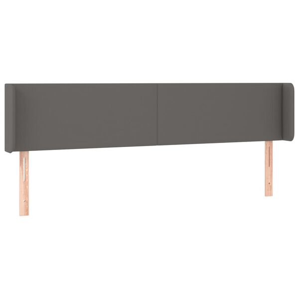 vidaXL T&ecirc;te de lit avec oreilles Gris 183x16x78/88 cm Similicuir