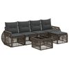 vidaXL Ensemble de canap&eacute; de jardin 6 pcs Gris et Gris fonc&eacute; polyrotin