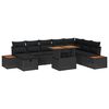 vidaXL Ensemble de canap&eacute; de jardin 9 pcs Noir polyrotin