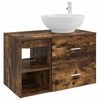 vidaXL Ensemble de mobilier de salle de bain 2 pcs Ch&ecirc;ne fum&eacute;