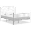 vidaXL Cadre de lit et t&ecirc;te de lit sans matelas blanc 160x200 cm m&eacute;tal