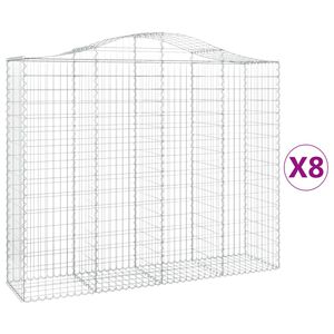 vidaXL Paniers &agrave; gabions arqu&eacute;s 8 pcs 200x50x160/180 cm Fer galvanis&eacute;