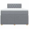 vidaXL Sommier &agrave; lattes de lit avec matelas Gris clair 120x200cm Tissu