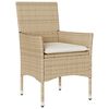 vidaXL Ensemble &agrave; manger de jardin et coussins 3pcs beige rotin acacia
