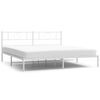 vidaXL Cadre de lit m&eacute;tal sans matelas et t&ecirc;te de lit blanc 183x213 cm