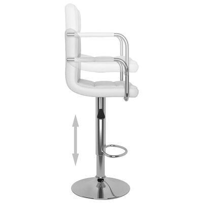 vidaXL Tabouret de bar Blanc Similicuir