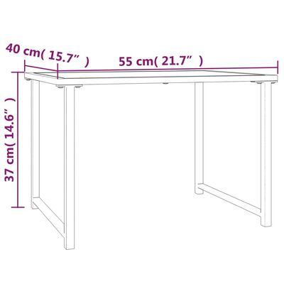 vidaXL Table de jardin anthracite 55x40x37 cm acier