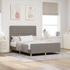 vidaXL Cadre de lit avec t&ecirc;te de lit Taupe 160 x 200 cm tissu