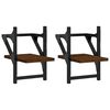 vidaXL &Eacute;tag&egrave;res murales avec barres 2 pcs ch&ecirc;ne marron 20x25x30 cm