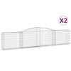 vidaXL Paniers &agrave; gabions arqu&eacute;s 2 pcs 400x30x80/100 cm Fer galvanis&eacute;