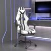vidaXL Chaise de jeu avec repose-pied Blanc et noir Similicuir