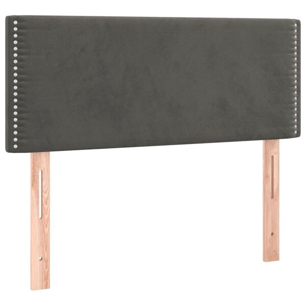 vidaXL T&ecirc;te de lit &agrave; LED Gris fonc&eacute; 80x5x78/88 cm Velours