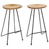vidaXL Tabourets de bar lot de 2 bois de teck massif