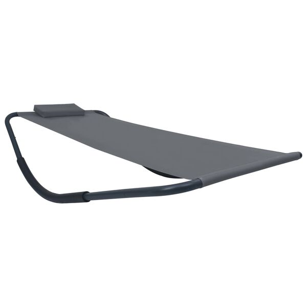 vidaXL Lit de jardin Gris 200x90 cm Acier