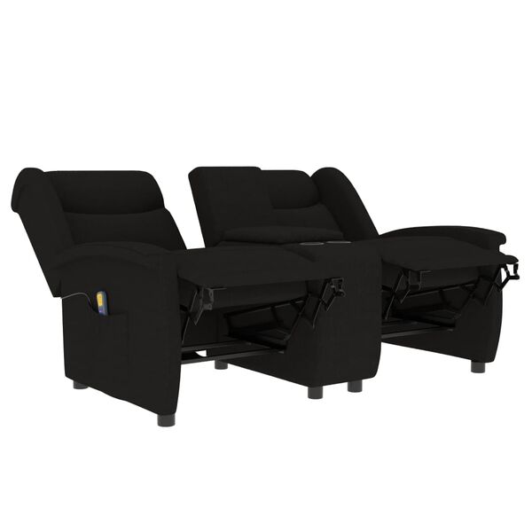 vidaXL Fauteuil de massage inclinable et porte-gobelet 2 places noir