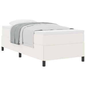 vidaXL Lit &agrave; ressorts Cr&egrave;me 80 x 200 cm Tissu en velours c&ocirc;tel&eacute;
