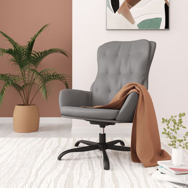vidaXL Chaise de relaxation Gris anthracite Similicuir