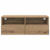 vidaXL Meubles TV muraux 2 pcs Ch&ecirc;ne artisanal 80 x 30 x 30 cm