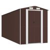 vidaXL Abri de jardin Marron fonc&eacute; 192x523x223 cm M&eacute;tal galvanis&eacute;