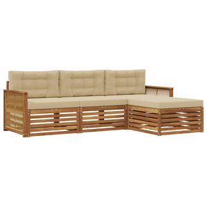 vidaXL Ensemble de canap&eacute;s d'ext&eacute;rieur avec coussin Naturel et Beige