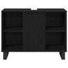 vidaXL Ensemble de mobilier de salle de bain avec stockage 3 pcs Noir