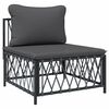 vidaXL Salon de jardin avec coussins 4 pcs anthracite acier