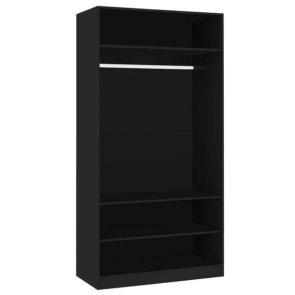 vidaXL Garde-robe Noir 100 x 50 x 200 cm Bois d'ing&eacute;nierie