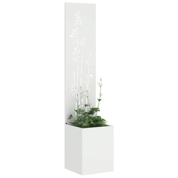 vidaXL &Eacute;cran de confidentialit&eacute; de jardin Floral Blanc 32 x 140 cm