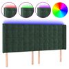 vidaXL T&ecirc;te de lit &agrave; LED Vert fonc&eacute; 183x16x118/128 cm Velours