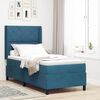 vidaXL Lit &agrave; ressorts avec matelas avec LED Bleu 90 x 190 cm Velours