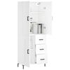 vidaXL Buffet haut Blanc 69,5x34x180 cm Bois d'ing&eacute;nierie