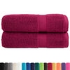 vidaXL Serviettes de bain de qualit&eacute; sup&eacute;rieure SOLUND 2 pcs bordeaux