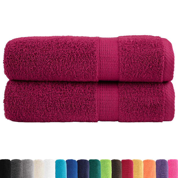 vidaXL Serviettes de bain de qualit&eacute; sup&eacute;rieure SOLUND 2 pcs bordeaux